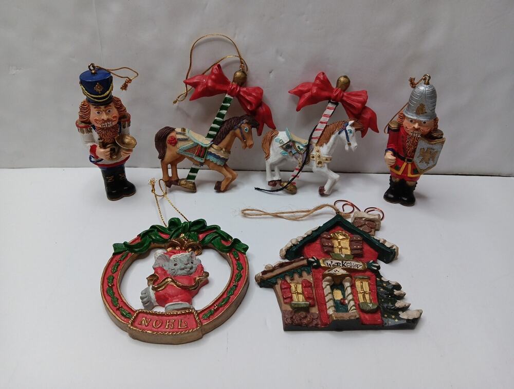 Lot Of 6 Handpainted Ornaments